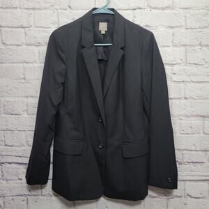 J Jill Black Blazer Jacket Size 6 100% Wool Classic‎ Career Office Dressy Event